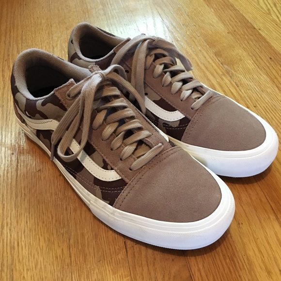 vans old skool pro desert camo skate shoes